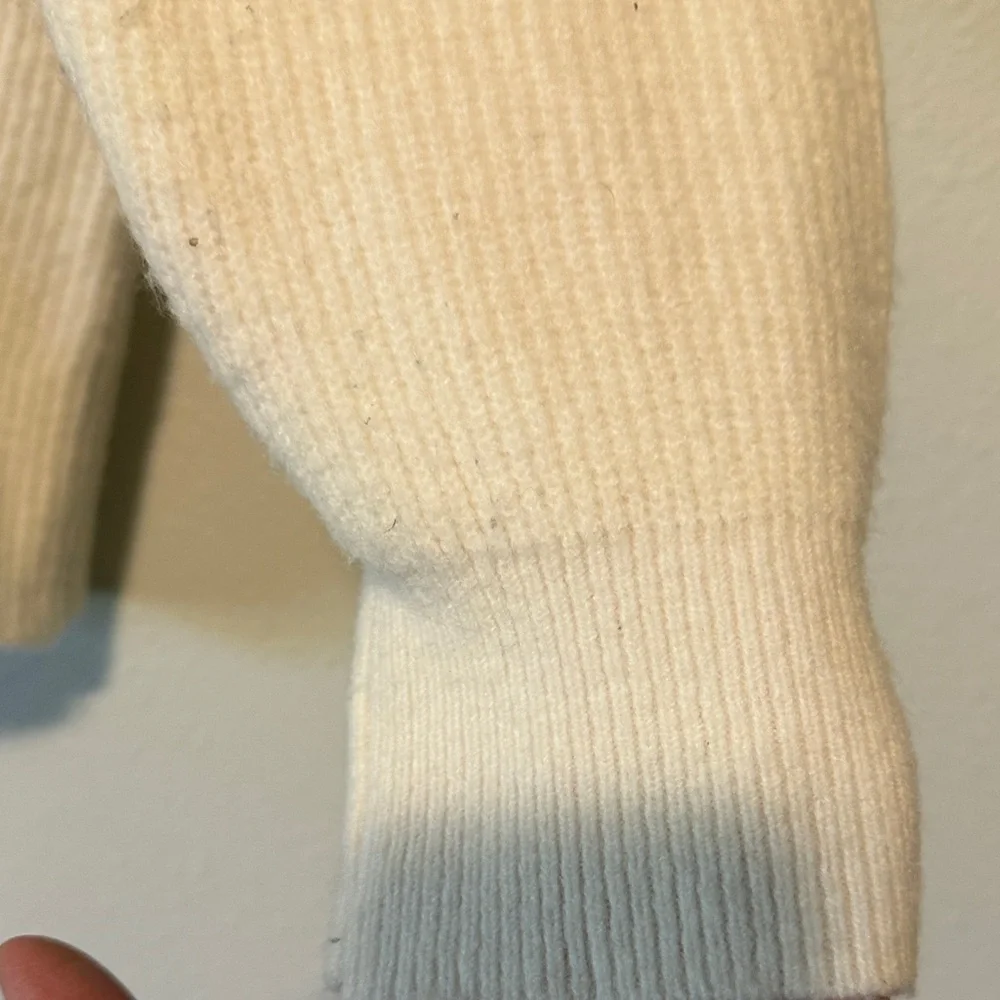 LOFT Cream Collared Knit Pullover with Decorative Buttons - Picture 7 of 8